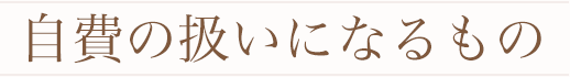 自費扱いになるもの